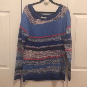 A colorful striped sweater